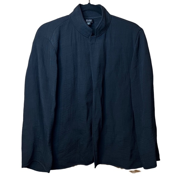 Eileen Fisher Sz M Crepe Jacket Silk Blend Blazer - Picture 4 of 5